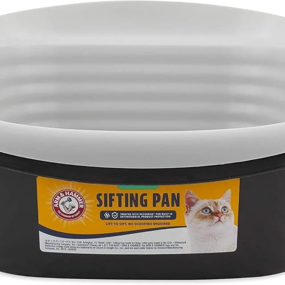 Large Sifting Plastic Cat Litter Box with Microban Odor Control Eco-Friendly